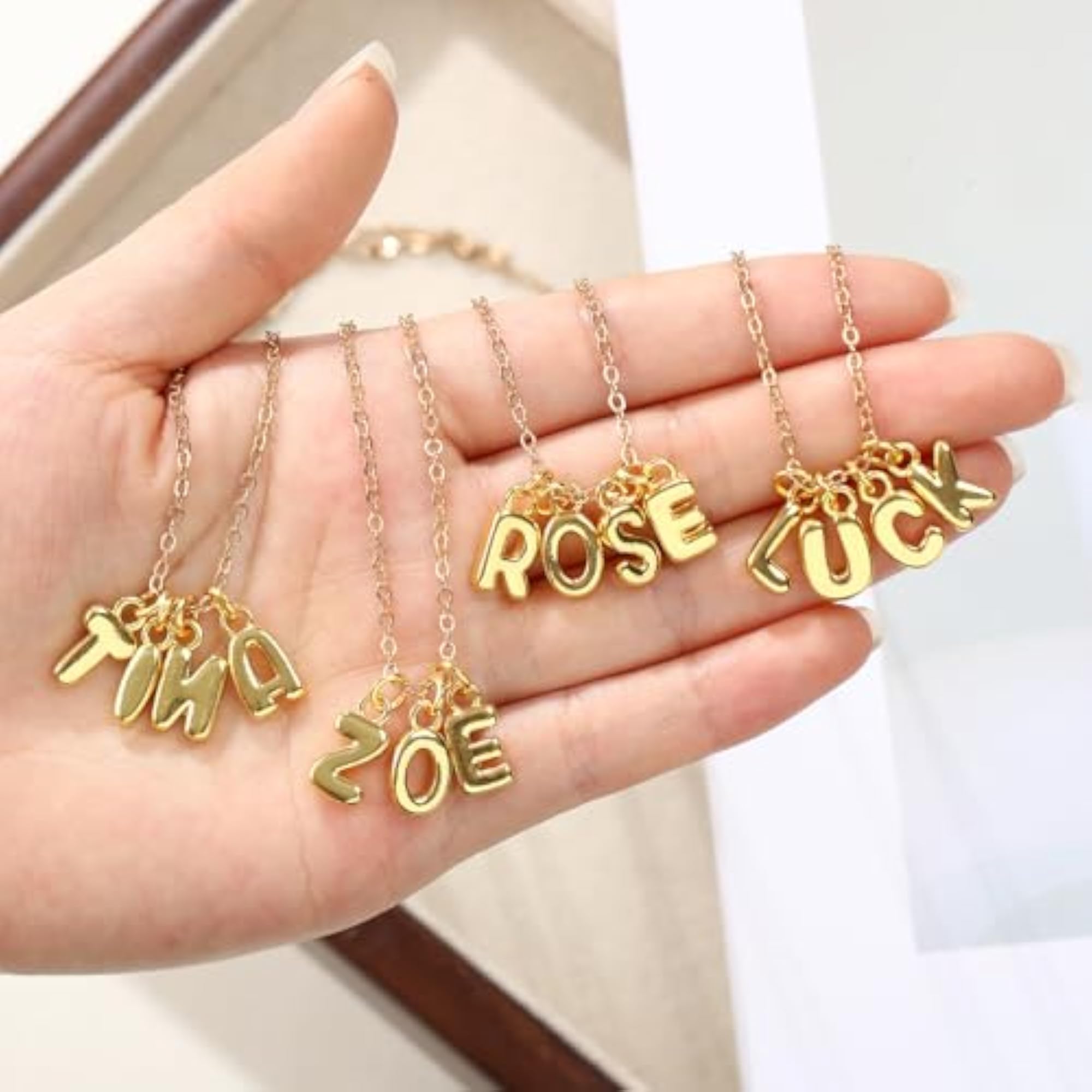 18K Gold Bubble A-Z Alphabet Pendant for DIY